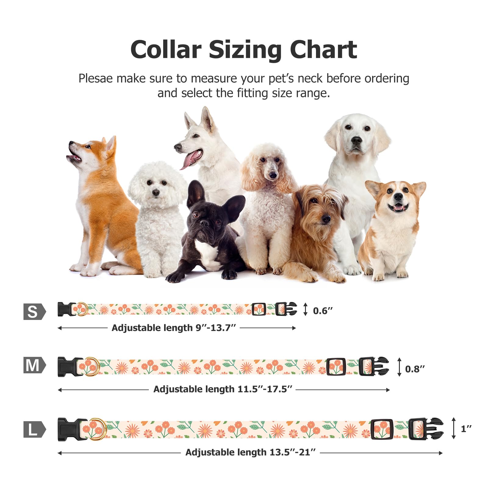 Cotton Handmade Dog Collar Cute And Distinctive Patterns Pink Sunflower With Pendant For Girl Boy Dogs Collars M